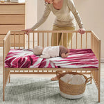 Red Cabbage Leaves Print Baby Crib Sheet