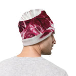 Red Cabbage Leaves Print Beanie