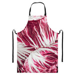 Red Cabbage Leaves Print Bib Apron With Pocket