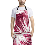 Red Cabbage Leaves Print Bib Apron With Pocket