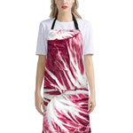 Red Cabbage Leaves Print Bib Apron With Pocket