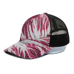 Red Cabbage Leaves Print Black Mesh Trucker Cap