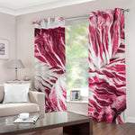 Red Cabbage Leaves Print Blackout Grommet Curtains