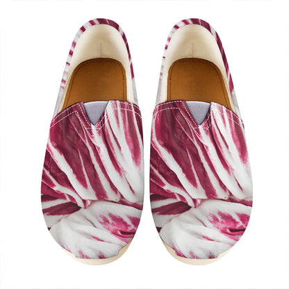Red Cabbage Leaves Print Casual Shoes