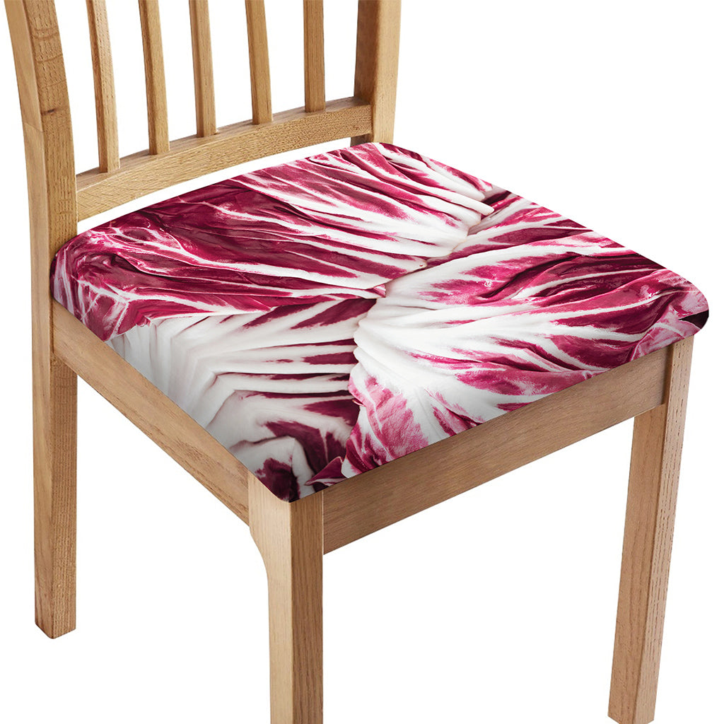 Red Cabbage Leaves Print Chair Cushion Cover