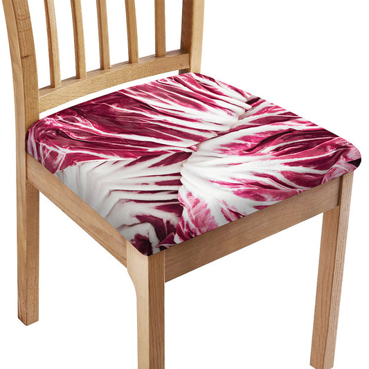 Red Cabbage Leaves Print Chair Cushion Cover