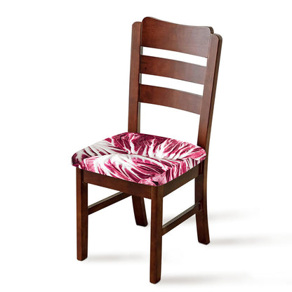 Red Cabbage Leaves Print Chair Cushion Cover
