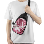 Red Cabbage Leaves Print Chest Bag