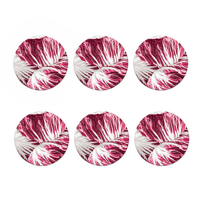 Red Cabbage Leaves Print Coaster Set