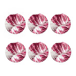 Red Cabbage Leaves Print Coaster Set