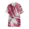 Red Cabbage Leaves Print Cotton Hawaiian Shirt