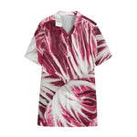 Red Cabbage Leaves Print Cotton Hawaiian Shirt