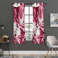 Red Cabbage Leaves Print Grommet Curtain Panels
