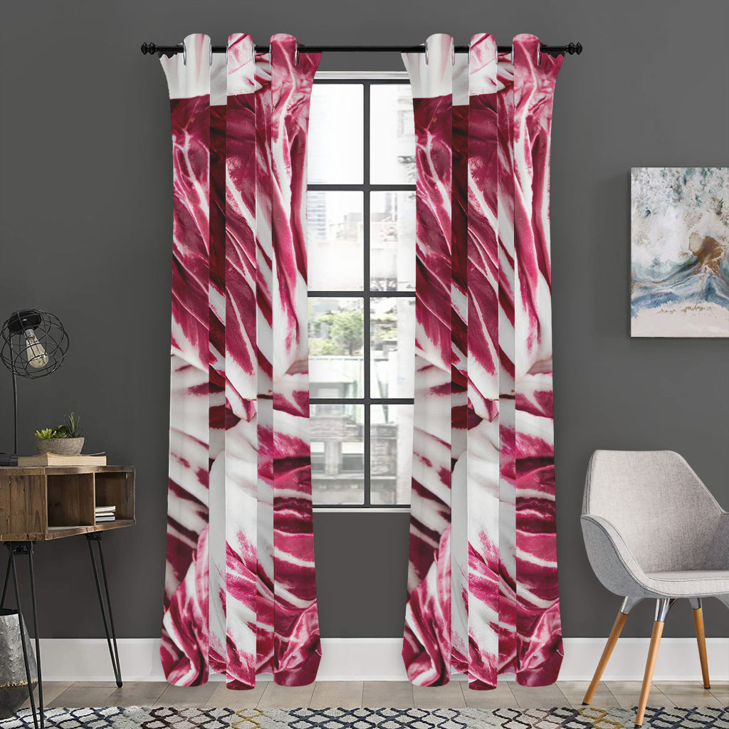 Red Cabbage Leaves Print Curtain