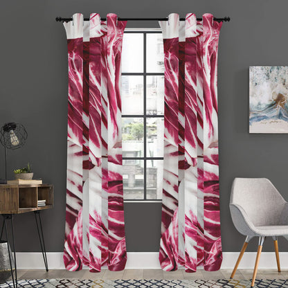 Red Cabbage Leaves Print Curtain