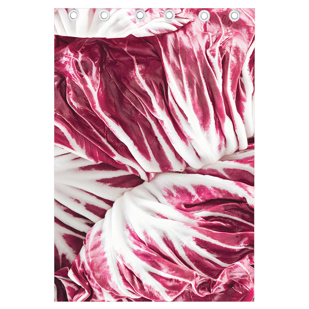 Red Cabbage Leaves Print Curtain
