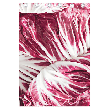 Red Cabbage Leaves Print Curtain