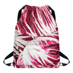 Red Cabbage Leaves Print Drawstring Backpack