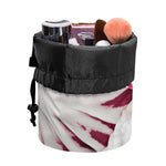 Red Cabbage Leaves Print Drawstring Makeup Bag