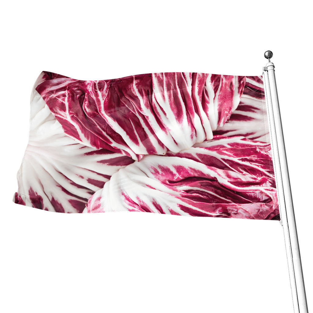 Red Cabbage Leaves Print Flag