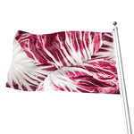 Red Cabbage Leaves Print Flag