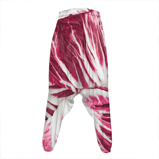 Red Cabbage Leaves Print Hammer Pants