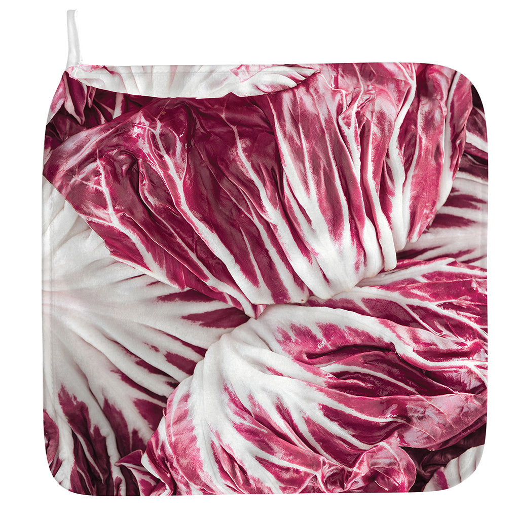 Red Cabbage Leaves Print Hand Towel