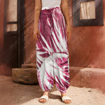 Red Cabbage Leaves Print Harem Pants