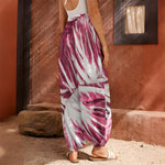 Red Cabbage Leaves Print Harem Pants