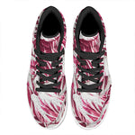 Red Cabbage Leaves Print High Top Leather Sneakers