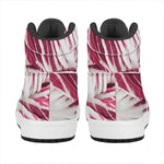 Red Cabbage Leaves Print High Top Leather Sneakers
