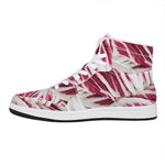 Red Cabbage Leaves Print High Top Leather Sneakers