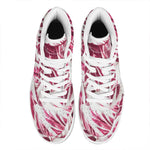 Red Cabbage Leaves Print High Top Leather Sneakers