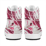 Red Cabbage Leaves Print High Top Leather Sneakers