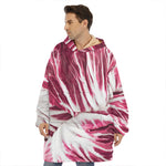 Red Cabbage Leaves Print Hoodie Blanket