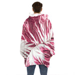 Red Cabbage Leaves Print Hoodie Blanket