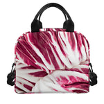 Red Cabbage Leaves Print Insulated Lunch Bag
