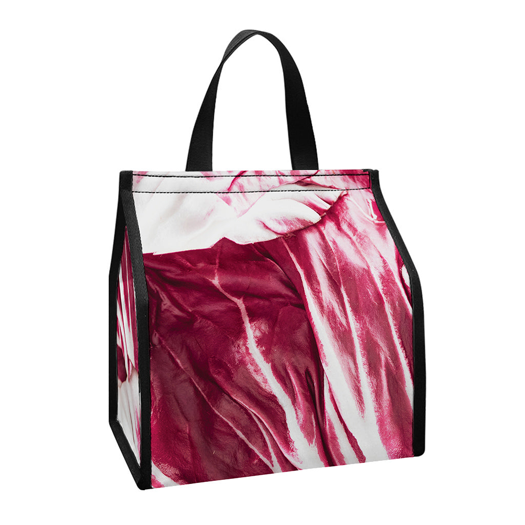 Red Cabbage Leaves Print Insulated Lunch Tote