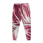 Red Cabbage Leaves Print Jogger Pants