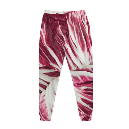 Red Cabbage Leaves Print Jogger Pants