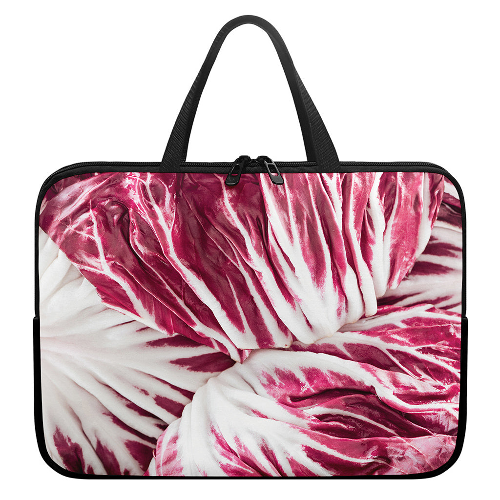 Red Cabbage Leaves Print Laptop Sleeve With Handle