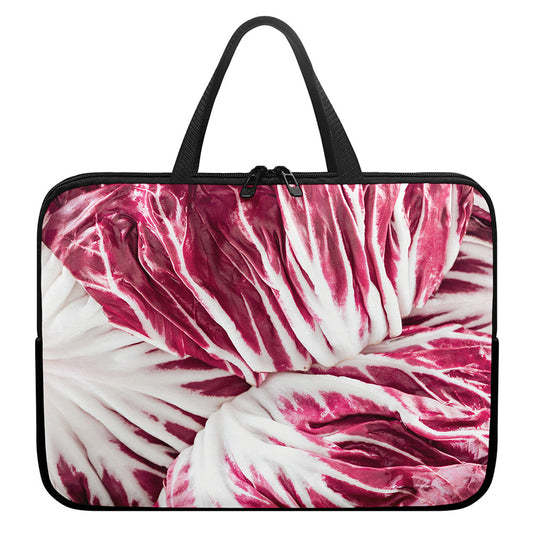 Red Cabbage Leaves Print Laptop Sleeve With Handle