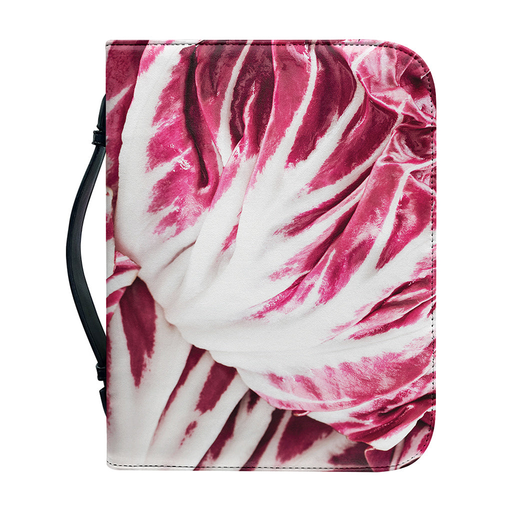 Red Cabbage Leaves Print Leather Bible Cover
