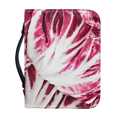 Red Cabbage Leaves Print Leather Bible Cover