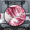 Red Cabbage Leaves Print Leather Spare Tire Cover