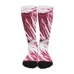 Red Cabbage Leaves Print Long Socks