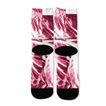 Red Cabbage Leaves Print Long Socks