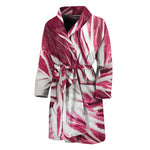 Red Cabbage Leaves Print Men's Bathrobe