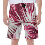 Red Cabbage Leaves Print Men's Beach Shorts