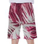 Red Cabbage Leaves Print Men's Beach Shorts